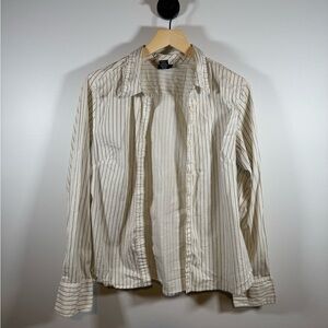 Y2K Pinstripe Button Down Office Siren Size XL